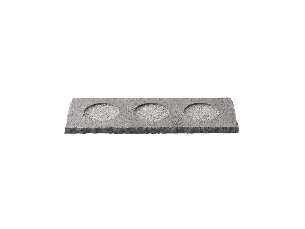 Tray 24x8cm H1cm 3 Compartments Raw Edges Lava Stone