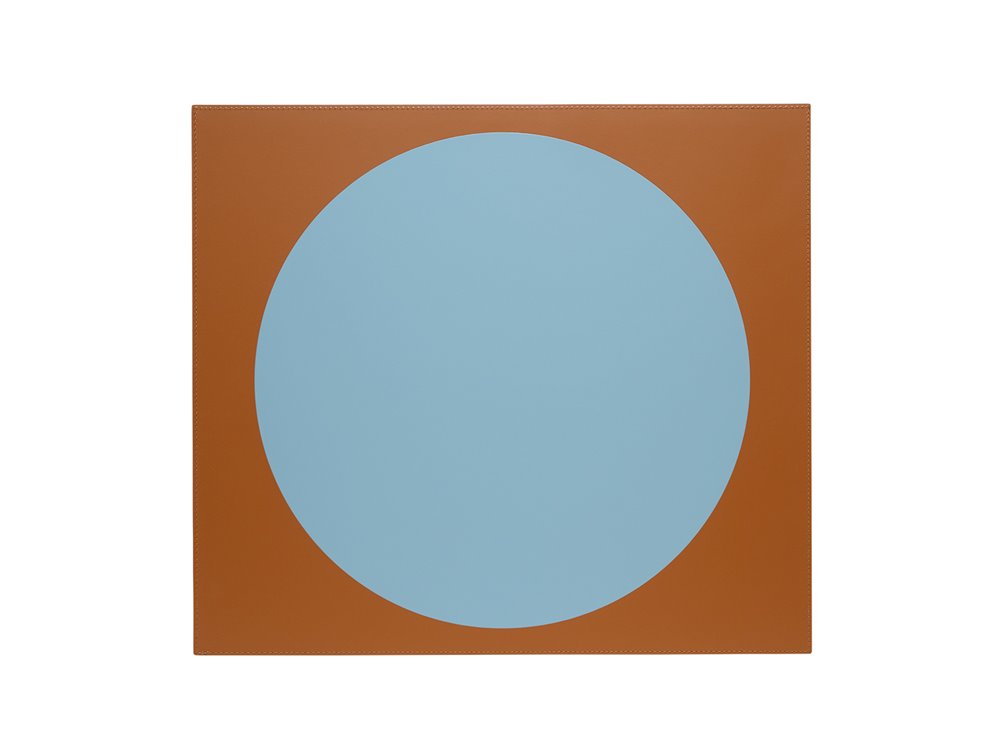 Set de table Eclipse cuir Bleu/Camel 45x40cm